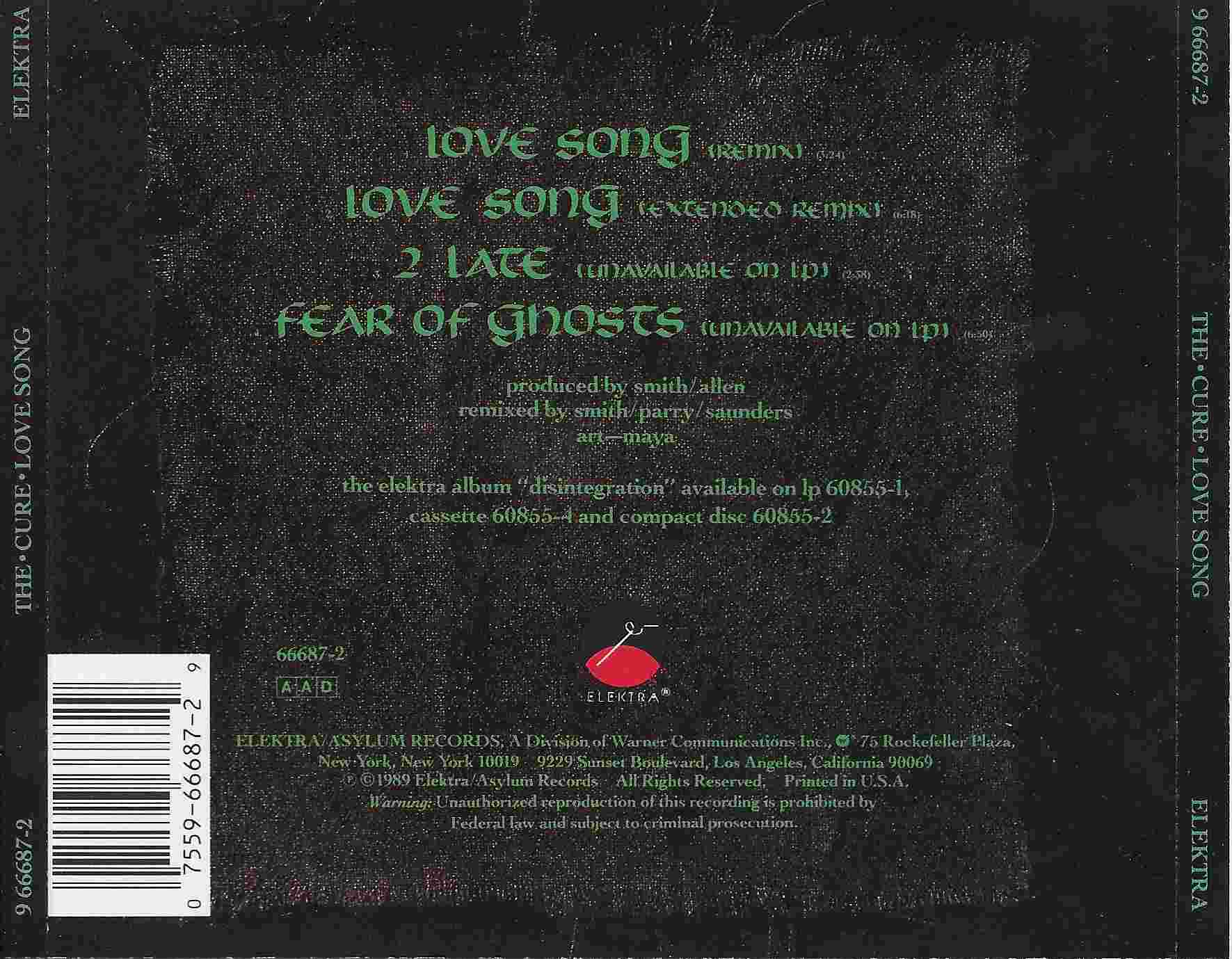 Picture of 66887 - 2 Lovesong by artist The Cure 